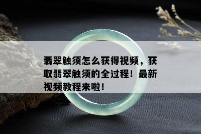 翡翠触须怎么获得视频，获取翡翠触须的全过程！最新视频教程来啦！