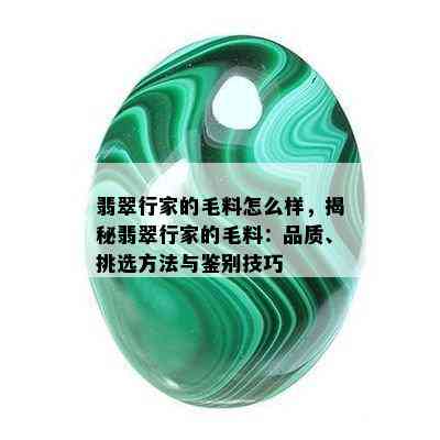 翡翠行家的毛料怎么样，揭秘翡翠行家的毛料：品质、挑选方法与鉴别技巧