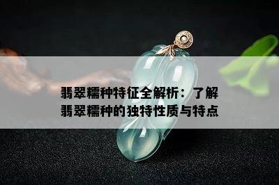 翡翠糯种特征全解析：了解翡翠糯种的独特性质与特点