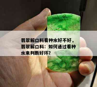 翡翠解口料看种水好不好，翡翠解口料：如何通过看种水来判断好坏？