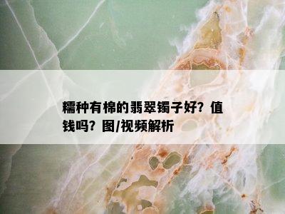 糯种有棉的翡翠镯子好？值钱吗？图/视频解析