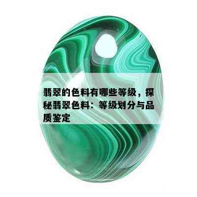 翡翠的色料有哪些等级，探秘翡翠色料：等级划分与品质鉴定