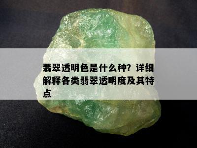 翡翠透明色是什么种？详细解释各类翡翠透明度及其特点