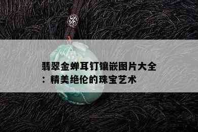 翡翠金蝉耳钉镶嵌图片大全：精美绝伦的珠宝艺术