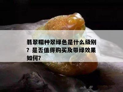 翡翠糯种翠绿色是什么级别？是否值得购买及带绿效果如何？