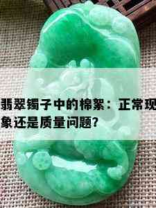 翡翠镯子中的棉絮：正常现象还是质量问题？