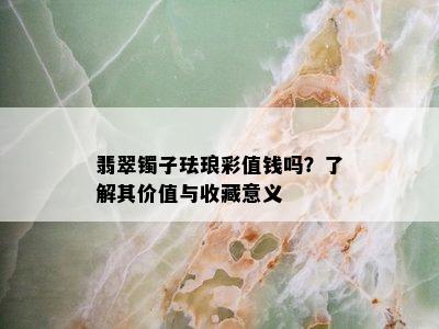 翡翠镯子珐琅彩值钱吗？了解其价值与收藏意义