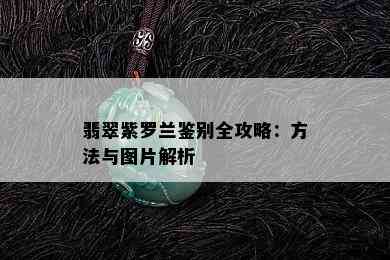 翡翠紫罗兰鉴别全攻略：方法与图片解析