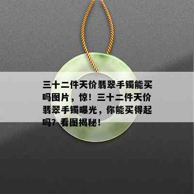 三十二件天价翡翠手镯能买吗图片，惊！三十二件天价翡翠手镯曝光，你能买得起吗？看图揭秘！