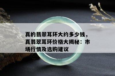 真的翡翠耳环大约多少钱，真翡翠耳环价格大揭秘：市场行情及选购建议