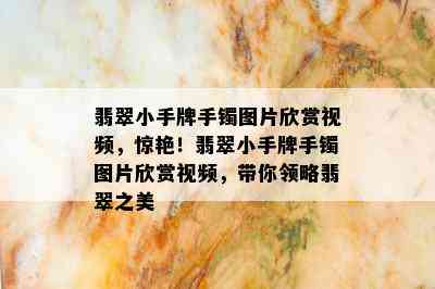 翡翠小手牌手镯图片欣赏视频，惊艳！翡翠小手牌手镯图片欣赏视频，带你领略翡翠之美