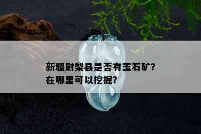 新疆尉梨县是否有玉石矿？在哪里可以挖掘？