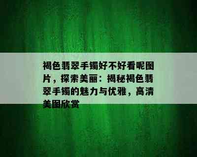 褐色翡翠手镯好不好看呢图片，探索美丽：揭秘褐色翡翠手镯的魅力与优雅，高清美图欣赏