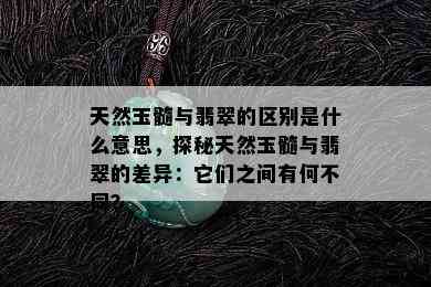 天然玉髓与翡翠的区别是什么意思，探秘天然玉髓与翡翠的差异：它们之间有何不同？