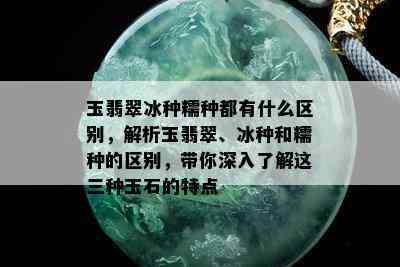 玉翡翠冰种糯种都有什么区别，解析玉翡翠、冰种和糯种的区别，带你深入了解这三种玉石的特点