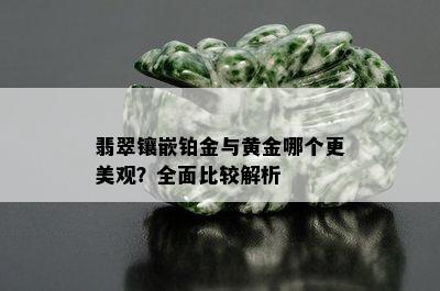 翡翠镶嵌铂金与黄金哪个更美观？全面比较解析