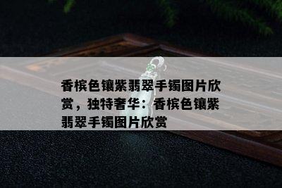 香槟色镶紫翡翠手镯图片欣赏，独特奢华：香槟色镶紫翡翠手镯图片欣赏