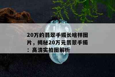 20万的翡翠手镯长啥样图片，揭秘20万元翡翠手镯：高清实拍图解析