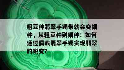 粗豆种翡翠手镯带就会变细种，从粗豆种到细种：如何通过佩戴翡翠手镯实现翡翠的蜕变？