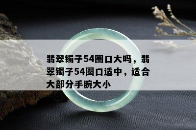 翡翠镯子54圈口大吗，翡翠镯子54圈口适中，适合大部分手腕大小