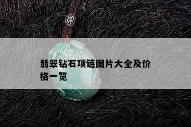 翡翠钻石项链图片大全及价格一览