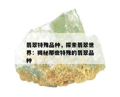 翡翠特殊品种，探索翡翠世界：揭秘那些特殊的翡翠品种