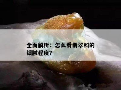 全面解析：怎么看翡翠料的细腻程度？