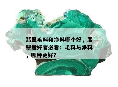 翡翠毛料和净料哪个好，翡翠爱好者必看：毛料与净料，哪种更好？