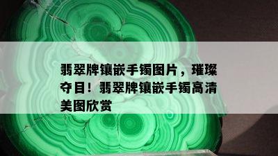 翡翠牌镶嵌手镯图片，璀璨夺目！翡翠牌镶嵌手镯高清美图欣赏