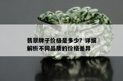 翡翠牌子价格是多少？详细解析不同品质的价格差异