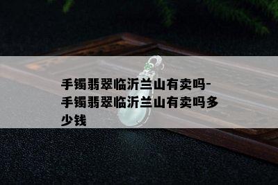 手镯翡翠临沂兰山有卖吗-手镯翡翠临沂兰山有卖吗多少钱