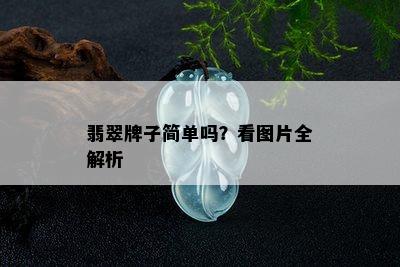 翡翠牌子简单吗？看图片全解析