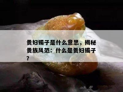 贵妇镯子是什么意思，揭秘贵族风范：什么是贵妇镯子？