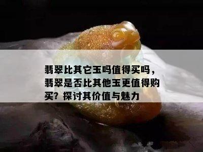 翡翠比其它玉吗值得买吗，翡翠是否比其他玉更值得购买？探讨其价值与魅力