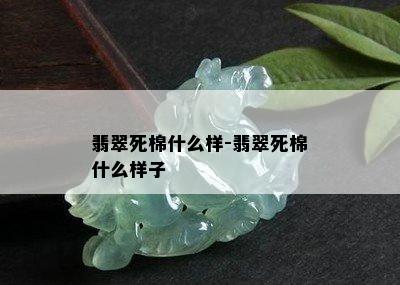 翡翠死棉什么样-翡翠死棉什么样子