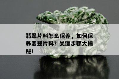 翡翠片料怎么保养，如何保养翡翠片料？关键步骤大揭秘！