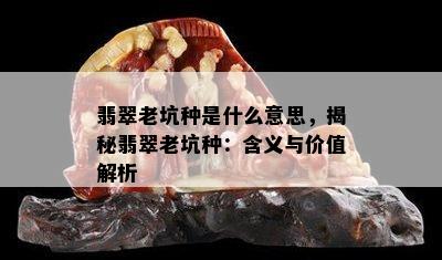 翡翠老坑种是什么意思，揭秘翡翠老坑种：含义与价值解析