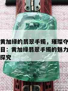 黄加绿的翡翠手镯，璀璨夺目：黄加绿翡翠手镯的魅力探究