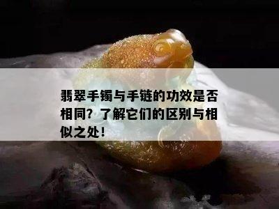 翡翠手镯与手链的功效是否相同？了解它们的区别与相似之处！