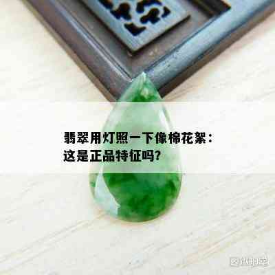 翡翠用灯照一下像棉花絮：这是正品特征吗？