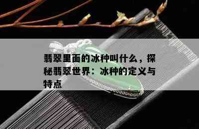 翡翠里面的冰种叫什么，探秘翡翠世界：冰种的定义与特点