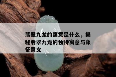 翡翠九龙的寓意是什么，揭秘翡翠九龙的独特寓意与象征意义