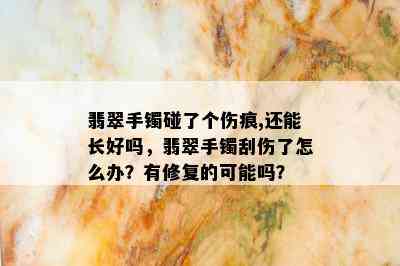 翡翠手镯碰了个伤痕,还能长好吗，翡翠手镯刮伤了怎么办？有修复的可能吗？