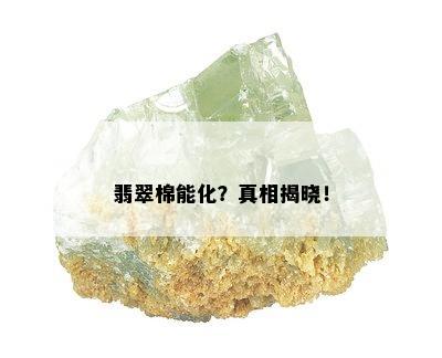 翡翠棉能化？真相揭晓！