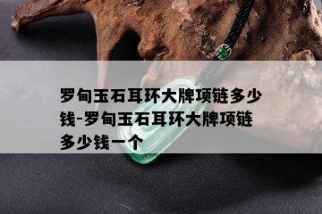 罗甸玉石耳环大牌项链多少钱-罗甸玉石耳环大牌项链多少钱一个