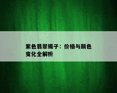 紫色翡翠镯子：价格与颜色变化全解析