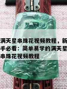 满天星串珠花视频教程，新手必看：简单易学的满天星串珠花视频教程