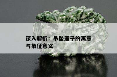 深入解析：吊坠莲子的寓意与象征意义