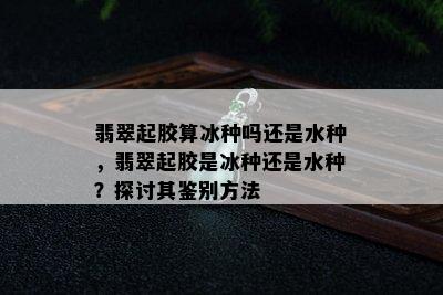 翡翠起胶算冰种吗还是水种，翡翠起胶是冰种还是水种？探讨其鉴别方法