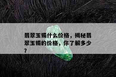 翡翠玉镯什么价格，揭秘翡翠玉镯的价格，你了解多少？